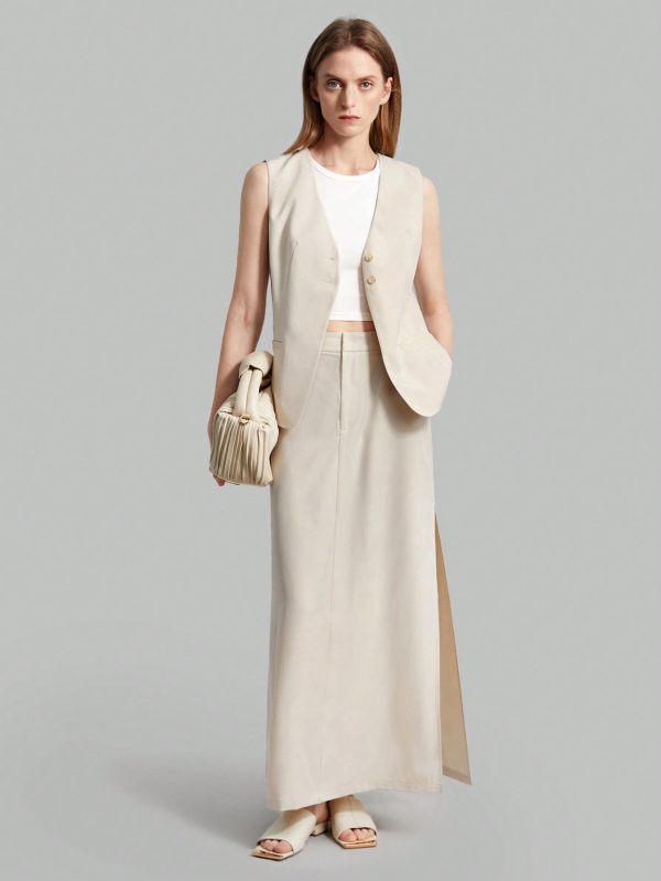 Women'S Solid Color Vest Suit Jacket