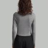 Women Off-Shoulder Long Sleeve Pleated Slim Fit T-Shirt, Spring And Summer, Fall Back-To-School Clothing