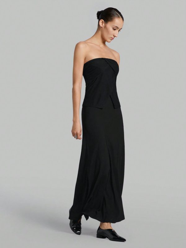 Women's Pleated Strapless Top