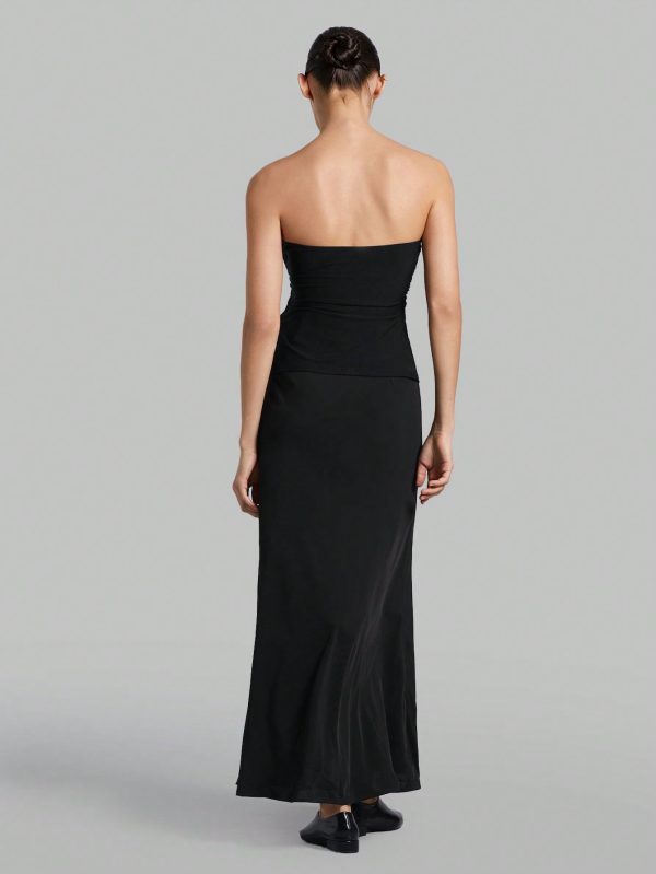 Women's Pleated Strapless Top