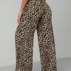 Leopard Print Women's Wide Leg Trousers