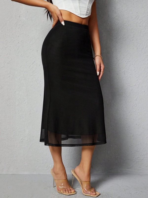 Women's Solid Color Mermaid Hem Skirt