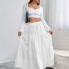 Solid Ruffle Hem Schiffy Skirt
