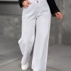 Women's Solid Color Front Button Pocket Simple Casual Denim Pants