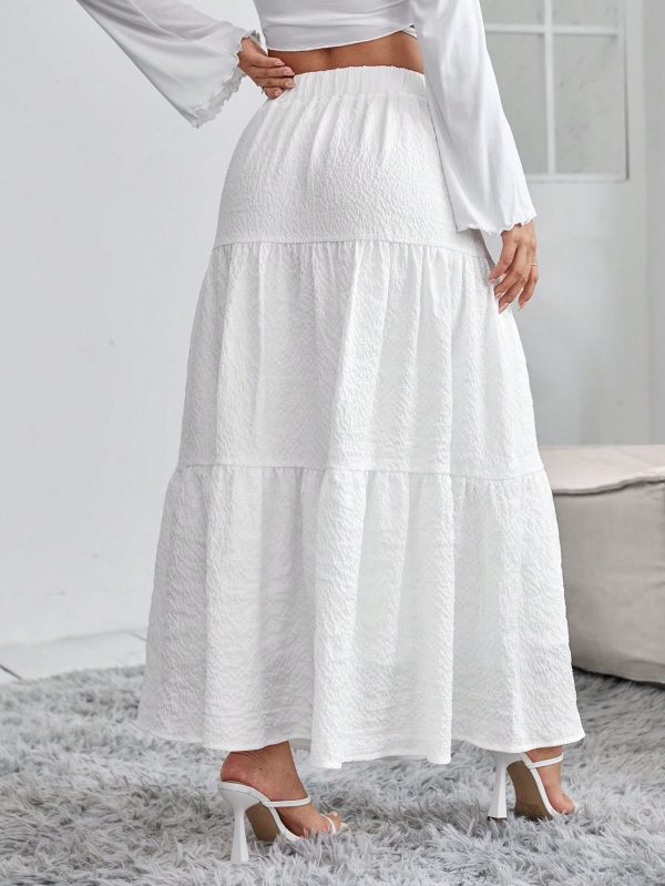 Solid Ruffle Hem Schiffy Skirt