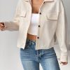 Flap Pocket Drop Shoulder Button Front Overcoat
