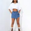 Women's Washed Faded Denim Shorts
