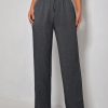 Women's Solid Color Drawstring Waist Pants