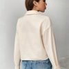 Flap Pocket Drop Shoulder Button Front Overcoat