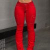 Women's Cargo Pocket Pleated Skinny Casual Fashion Jeans