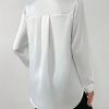 Women's Solid Color Satin Basic Shirt With Asymmetric Hem