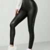 Ladies PU Leather High Elastic Leggings Trousers