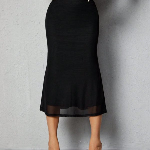 Women's Solid Color Mermaid Hem Skirt