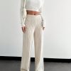 Casual Solid Color Cable Knit Sweater Pants, Autumn/Winter