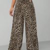 Leopard Print Women's Wide Leg Trousers