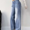 Women's Straight Loose Casual Jeans With Pockets, Versatile