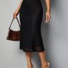 Women's Solid Color Mermaid Hem Skirt