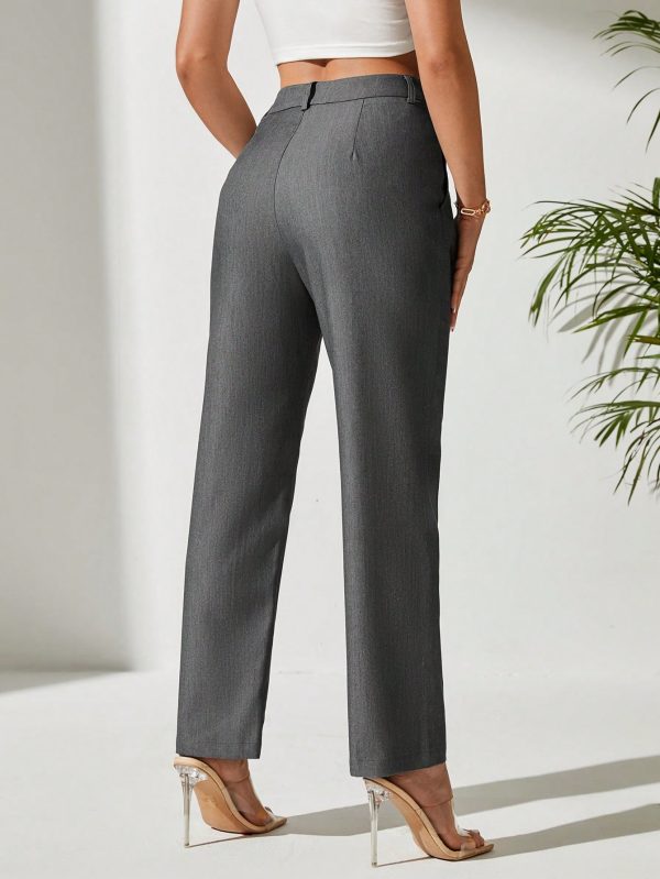 High Waist Slant Pocket Suit Pants
