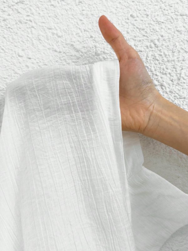 Spring White Solid Batwing Sleeve White Shirt