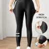 Front Button Pocket Stylish Women's Leather Pants