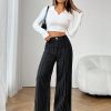 Black And White Striped Women's Suit Pants Suitable For Commuting