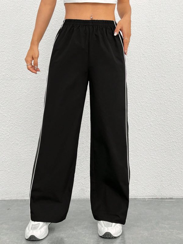 Side Contrast Color Straight Leg Pants