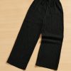 Summer Casual Textured Wide-Leg Capri Pants