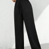 Summer Casual Textured Wide-Leg Capri Pants