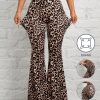 Leopard Print Knit Women's Flared Trousers