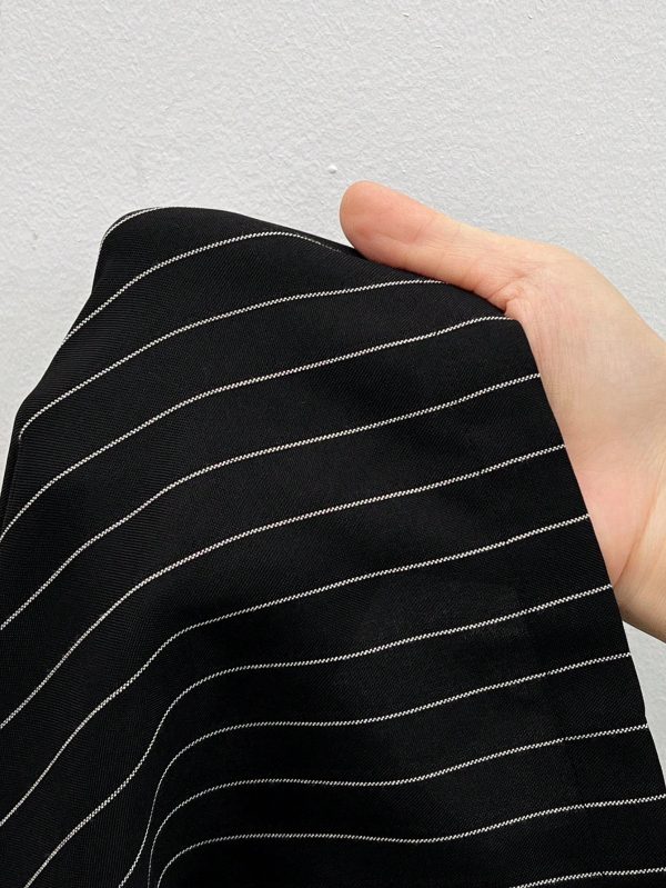 Black And White Striped Women's Suit Pants Suitable For Commuting