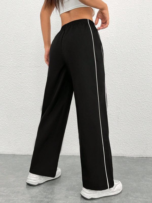 Side Contrast Color Straight Leg Pants