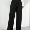 Summer Casual Textured Wide-Leg Capri Pants