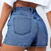 Women's Washed Faded Denim Shorts