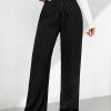 Summer Casual Textured Wide-Leg Capri Pants