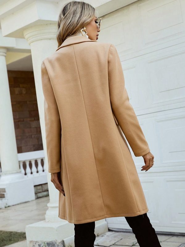 Casual & Elegant Double-Breasted Lapel Overcoat, Autumn