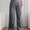 Striped Print Plicated Detail Pants