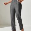 High Waist Slant Pocket Suit Pants