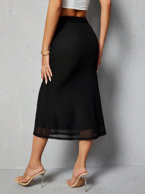 Women's Solid Color Mermaid Hem Skirt
