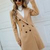 Casual & Elegant Double-Breasted Lapel Overcoat, Autumn