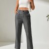 High Waist Slant Pocket Suit Pants