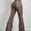 Leopard Print Knit Women's Flared Trousers