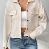Flap Pocket Drop Shoulder Button Front Overcoat