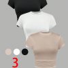 Summer 3pcs/Set Ladies' Pleated Short Sleeve T-Shirt