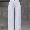 Women's Solid Color Front Button Pocket Simple Casual Denim Pants