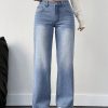 Women's Straight Loose Casual Jeans With Pockets, Versatile